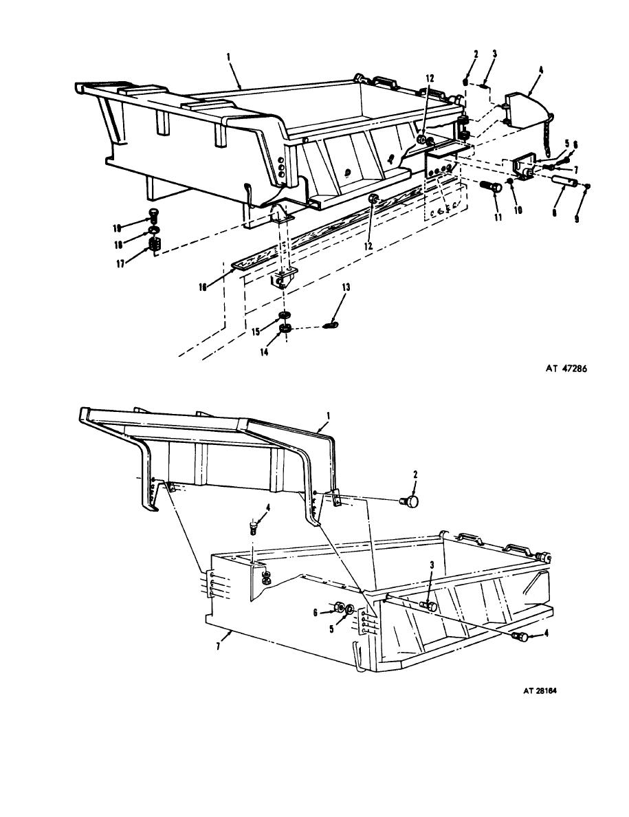 Figure 154. Dump truck body and related parts
